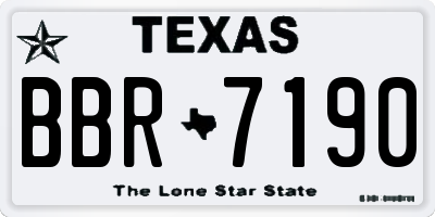 TX license plate BBR7190