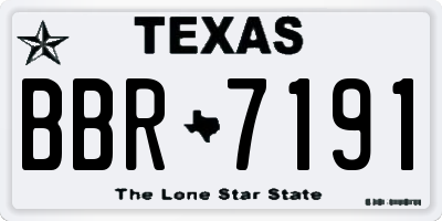 TX license plate BBR7191