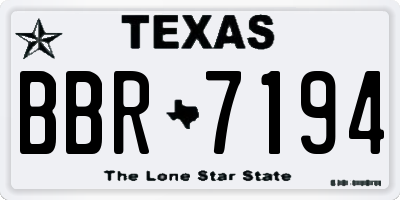 TX license plate BBR7194