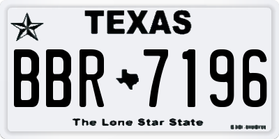 TX license plate BBR7196