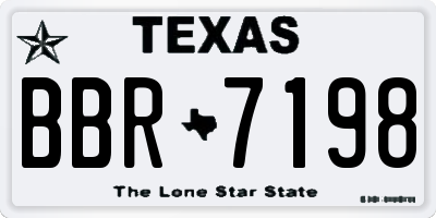 TX license plate BBR7198