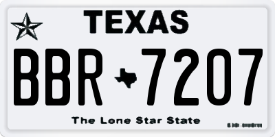 TX license plate BBR7207