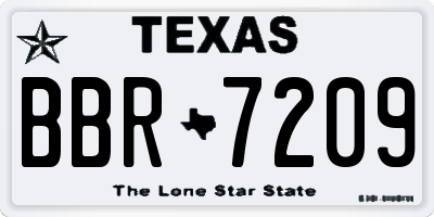TX license plate BBR7209