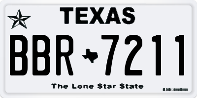 TX license plate BBR7211