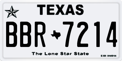 TX license plate BBR7214