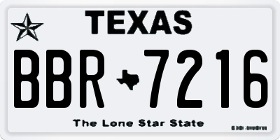TX license plate BBR7216