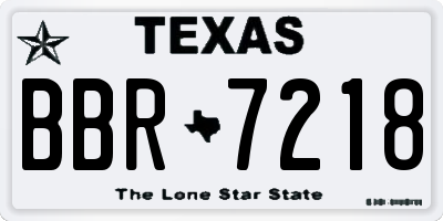 TX license plate BBR7218