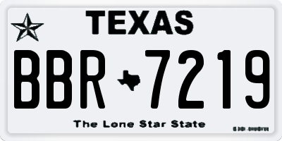 TX license plate BBR7219