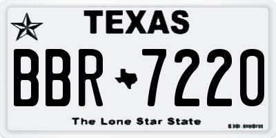 TX license plate BBR7220