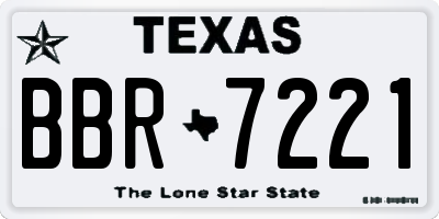 TX license plate BBR7221