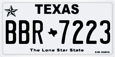 TX license plate BBR7223