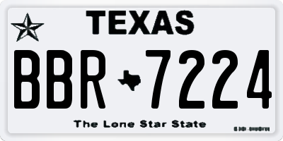 TX license plate BBR7224
