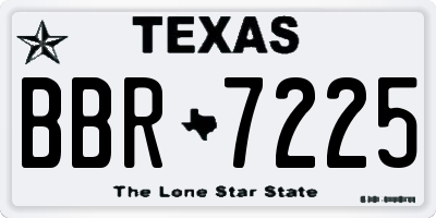 TX license plate BBR7225