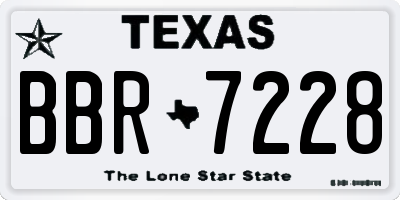 TX license plate BBR7228