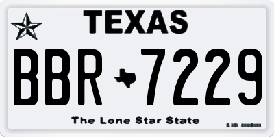 TX license plate BBR7229