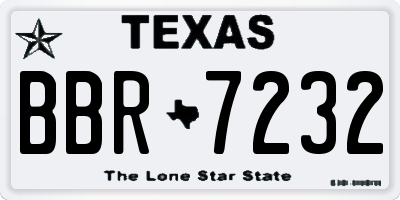 TX license plate BBR7232