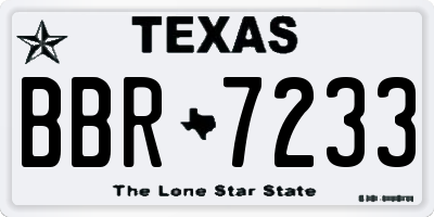 TX license plate BBR7233