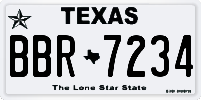 TX license plate BBR7234