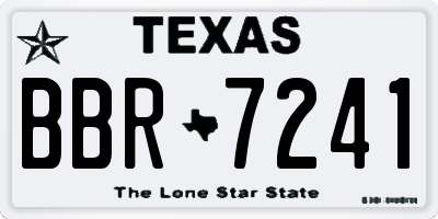 TX license plate BBR7241