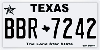 TX license plate BBR7242