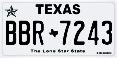 TX license plate BBR7243