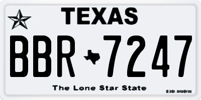 TX license plate BBR7247