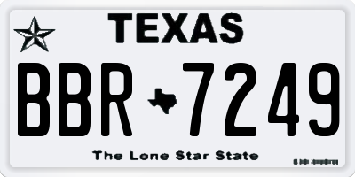TX license plate BBR7249