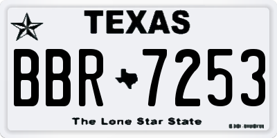 TX license plate BBR7253