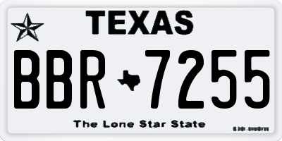 TX license plate BBR7255