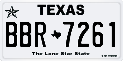 TX license plate BBR7261