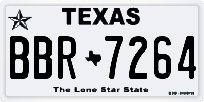 TX license plate BBR7264