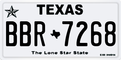 TX license plate BBR7268