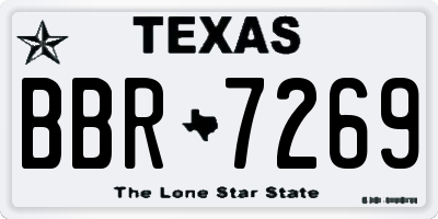 TX license plate BBR7269