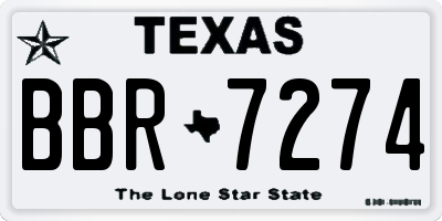 TX license plate BBR7274