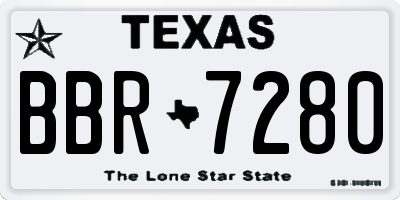 TX license plate BBR7280
