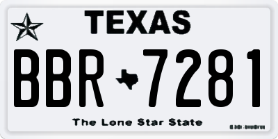 TX license plate BBR7281