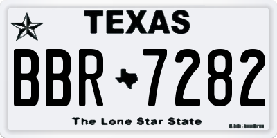 TX license plate BBR7282