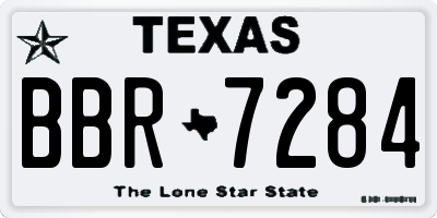 TX license plate BBR7284