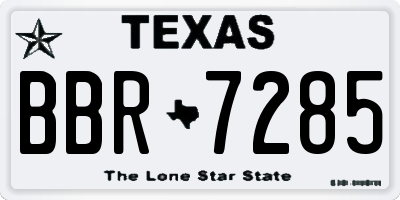 TX license plate BBR7285