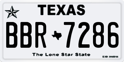 TX license plate BBR7286