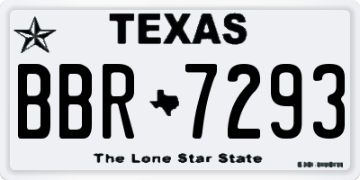 TX license plate BBR7293