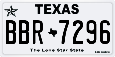 TX license plate BBR7296
