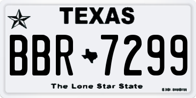 TX license plate BBR7299