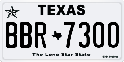 TX license plate BBR7300