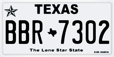 TX license plate BBR7302