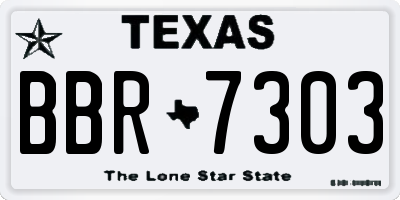 TX license plate BBR7303