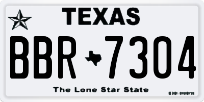 TX license plate BBR7304