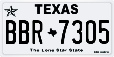 TX license plate BBR7305