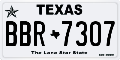 TX license plate BBR7307