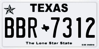 TX license plate BBR7312
